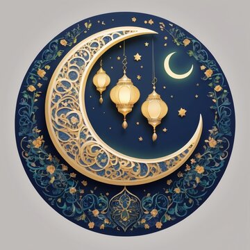Arabic Ornamental Patterned  Eid Mubarak Islamic greetings background of Islamic Mosque, Design Greeting Card for Ramadan Kareem
