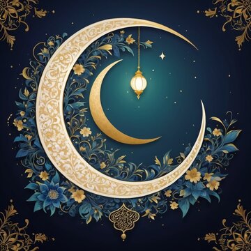 Arabic Ornamental Patterned  Eid Mubarak Islamic greetings background of Islamic Mosque, Design Greeting Card for Ramadan Kareem

