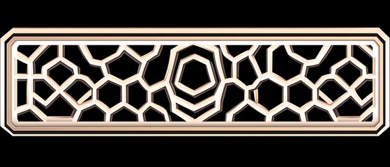 Aufkleber - Exquisite decorative golden lattice panel in ornate and geometric pattern