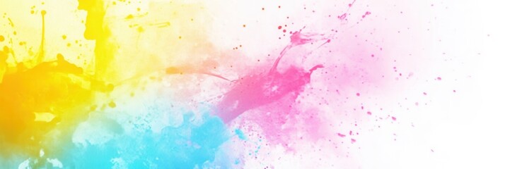 Poster - Colorful splashes create a playful background for cheerful designs and vibrant text in a fun and inviting atmosphere