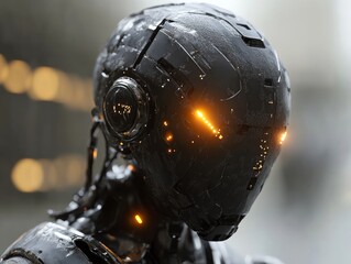 Poster - Artificial intelligence with glowing lights - ai