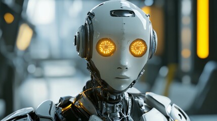 Poster - Artificial intelligence with glowing lights - ai