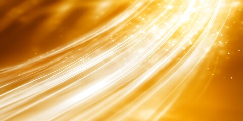 Poster - Luminous gold streaks with shining light particle glow, abstract design
