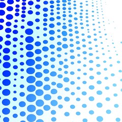 Poster - A gradient of blue circles forming a diagonal visual pattern