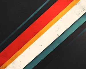 Poster - Diagonal multicolored stripes arranged with various colors and textures