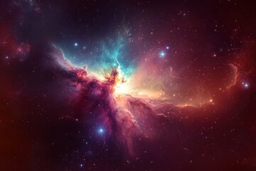 Wall Mural - an enchanting view of a nebula set against a starry sky.