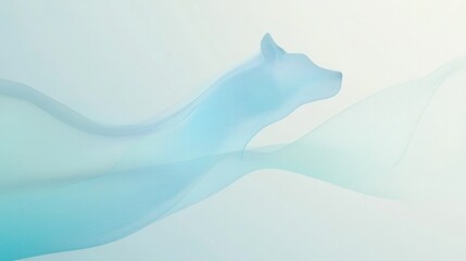 Poster - Sleek modern veterinary banner design featuring flowing gradient lines in light blue and white for effective mobile vet service advertising