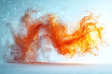 Poster - an abstract depiction of swirling luminous colorful fluid particles