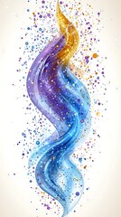 Poster - abstract artistic representation of swirling colors with bright shimmering particles