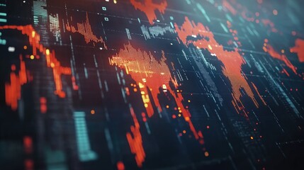 Poster - A visually engaging finance theme showing world economic stability, trade graphs, and stock indicators, top-view D render.