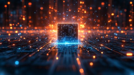 Poster - A quantum circuit is visually represented, highlighting qubits in superposition and entangled states. The dynamic background displays a blend of vibrant colors, symbolizing coherence and decoherence.