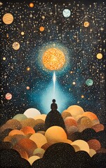 Wall Mural - a cosmic traveler riding a shooting star across the universe