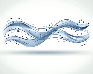 Poster - abstract illustration depicts waves and water droplets in motion