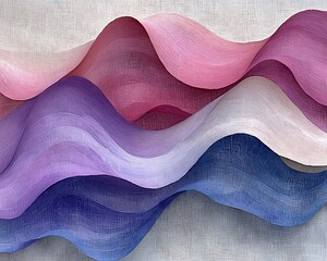 Poster - abstract artwork displaying layered curves in shades of color