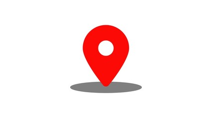 Poster - Red location icon representing positioning, and directional guidance, essential for maps, tracking, and location-based applications.
