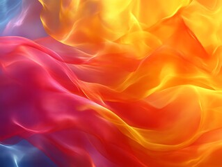 Poster - abstract flowing fabric with vibrant and brilliant color gradients
