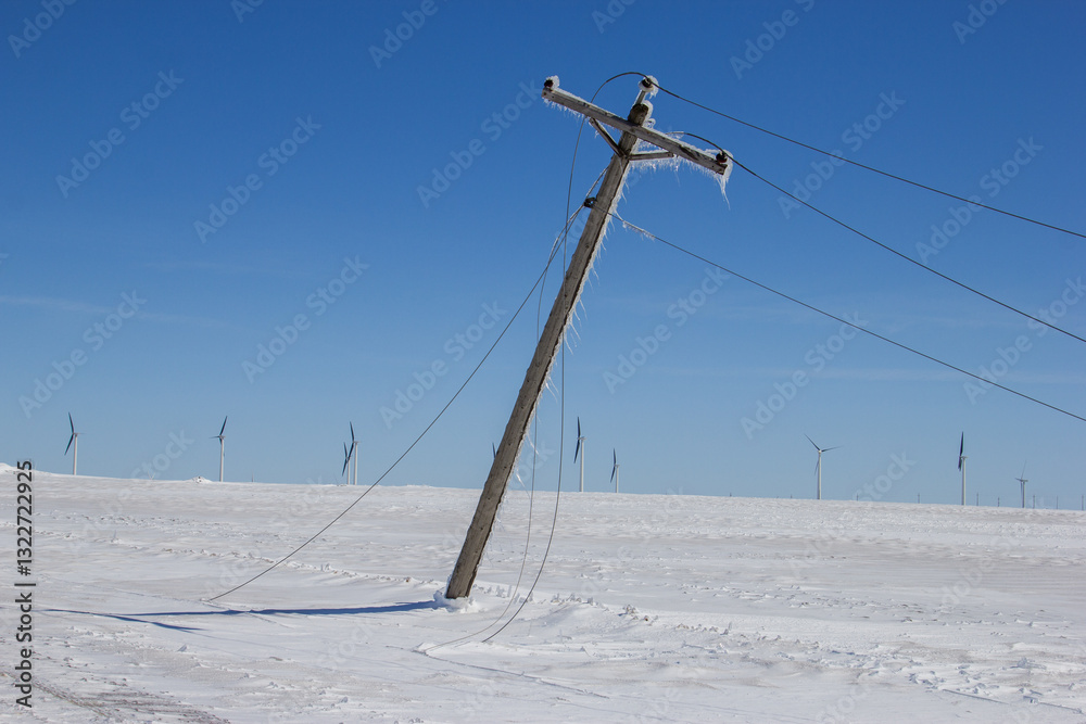 downed power lines after an ice storm Stock Photo | Adobe Stock