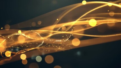 Poster - golden light trails and bokeh create mesmerizing abstract background with luminous glow, evoking mot