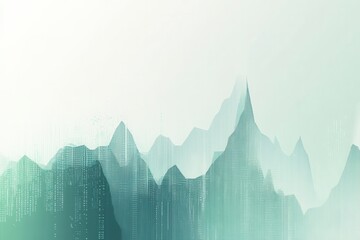 Leinwandbilder - Abstract financial charts in muted green and gray showcasing data trends for modern analysis and reporting applications