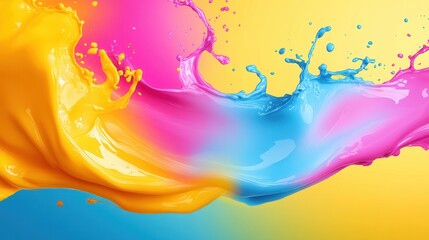 Aufkleber - Vivid splashes of color create an iridescent background with dynamic energy and bold hues ideal for creative designs