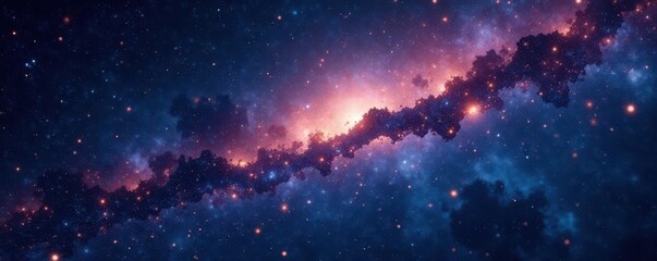 Wall Mural - Distant starfield, glittering constellations, cosmic dust lanes, stars, stellar evolution