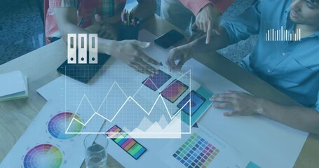 Aufkleber - Collaborating designers using animation for color palettes with data visualization overlay