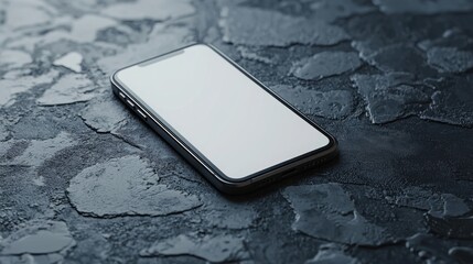 Poster - Sleek black cell phone resting on a dark surface highlighting the sophistication of app development and modern technology