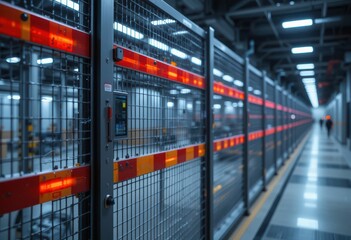 Poster - Industrial Interior of Modern Facility with Security Barrier System