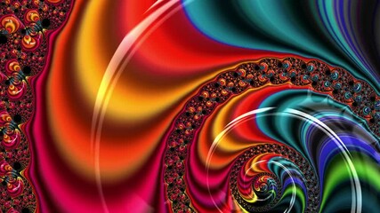 Aufkleber - A mesmerizing fractal spiral with vivid swirling colors, creating a hypnotic and psychedelic abstract pattern.