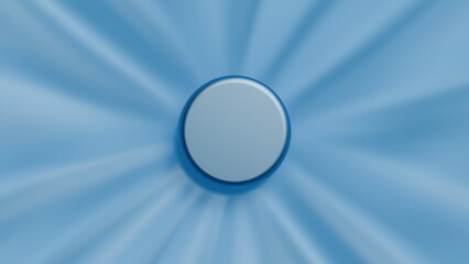Poster - blue circular button is centered within a vibrant background featuring radial lines that suggest motion and energy. design evokes a modern, digital aesthetic that attracts attention. 3d render