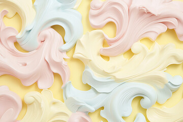 Poster - Creating swirling pastel patterns art studio abstract design colorful environment close-up view creative concept