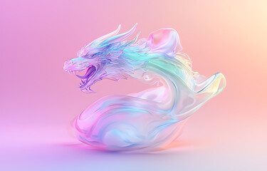 Poster - Majestic dragon illustration fantasy realm digital art ethereal environment vibrant colors mythical concept