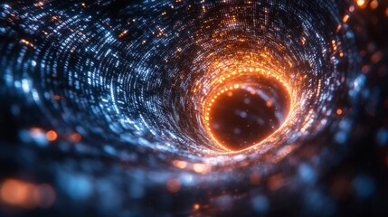Leinwandbilder - A detailed simulation illustrates the complex nature of quantum entanglement and superposition, showcasing energy fluctuations within a molecular framework and highlighting decoherence.