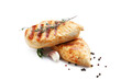 © Pixel-Shot - Tasty grilled chicken breast with rosemary, thyme, peppercorns and garlic on white background
