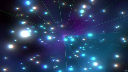 Poster - A cosmic abstract background with glowing blue lights and radiant streaks, resembling stars or a futuristic energy burst.