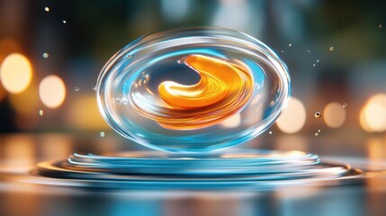 Poster - Colorful Liquid Motion Swirling in a Captivating Abstract Display with Glittering Bokeh Background