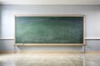 © Urenus Photos - Empty Chalkboard in a Simple Classroom Setting Ready for Learning