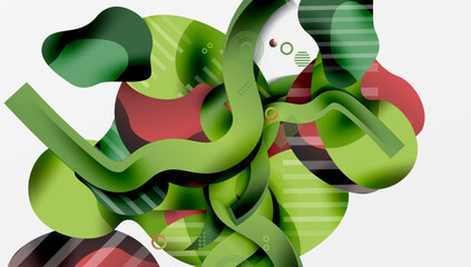 Poster - Vibrant abstract background overlapping shapes