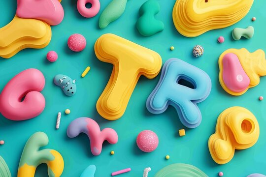 Playful style childish font