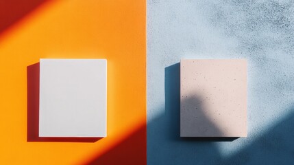 Poster - Minimalist Color Block Design Dynamic Geometric Shapes Exploring Light, Shadow, and Contemporary Visual Branding Aesthetics for Creative Professionals