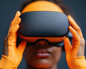 Leinwandbilder - Immersive Mixed Reality Innovation Next-Gen XR Headset Exploration by Gen Z Tech Pioneers - Cutting-Edge Virtual Experience Design and Digital Transformation