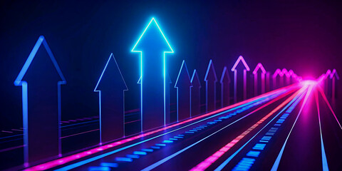 Wall Mural - neon arrow growth pathway a futuristic vision for success