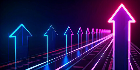 Wall Mural - neon arrow growth pathway a futuristic vision for success