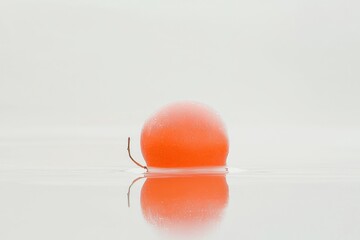Aufkleber - Orange Citrus Reflecting on Calm Water Surface Minimalist Still Life Dew Drops Freshness Concept
