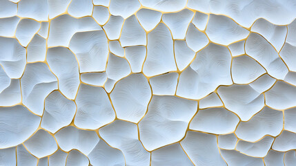 Poster - Cracked white paint texture abstract surface digital artwork modern design close-up visual composition