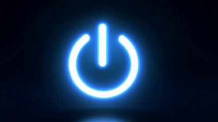 Wall Mural - glowing power symbol: a vibrant, luminescent power icon glows with a soft, ethereal light against a 
