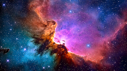 Poster - Cosmic explosion of colorful nebulae outer space astrophotography universe celestial viewpoint stellar concept
