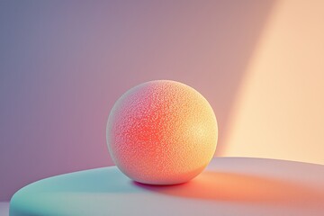 Poster - Glowing sphere resting on a serene backdrop radiating soft light capturing ethereal beauty simplicity and harmony for creative projects