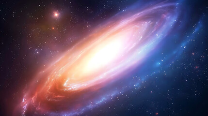 Poster - Celestial explosion cosmic galaxy outer space digital art vibrant colors wide-angle view stellar formation