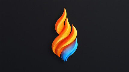 Poster - Dynamic flame symbol illustrating energy and passion dark background graphic design abstract art close-up view concept visualization
